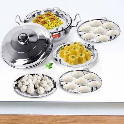 KRISHNA 3 IN1 Standard Multi kadai Idli Maker (5 Plates , 14 Idlis ) Standard Idli Maker