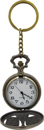 YaaYi Metal Pocket Watch Keychain, Antique Clock keyring Key Chain