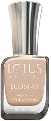 LOTUS MAKE - UP Ecostay Nail Enamel Flat White E74 | Easy to Apply | Glossy Finish | 10ml Flat White E74