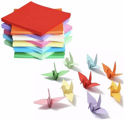 Oddy Oddy Origami Sheets (Pack of 10, 200 sheets) Unruled, 4 Sheets X 5 Color = 20 Sheets per pack 6” x 6” 80 gsm Origami Paper