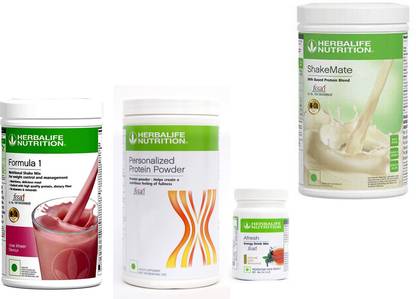 Herbalife Nutrition FORMULA-1SHAKE ROSEKHEER-+PROTEIN POWDER -400 +AFRESH -TULSI-50- +SHAKEMATE Protein Shake