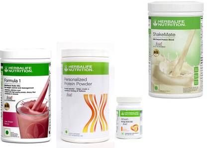 Herbalife Nutrition FORMULA-1SHAKE ROSEKHEER-+PROTEIN POWDER -400 +AFRESH -PEACH-50- +SHAKEMATE Protein Shake