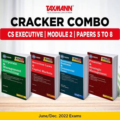 Taxmann's CRACKER COMBO For CS Executive June/Dec. 2022 Exams – Module 2 | Papers 5 To 8 | CMA, SLCM, EBCL And FM & SM | 4 Books Set