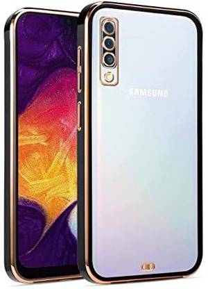 Europe Mart Back Cover for Samsung Galaxy A70 | Gold Electroplating Transparent Chrome