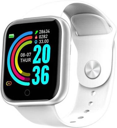 Uni Sparsh Y68 Macaron White Smartwatch