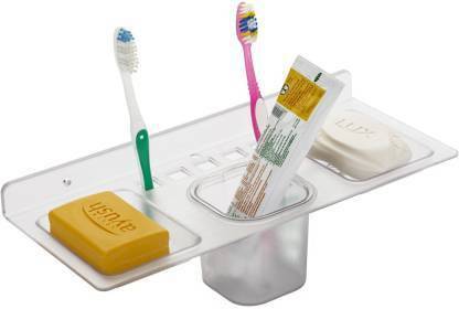 Flipkart SmartBuy 4 IN 1 Soap Case Toothbrush Holder Paste Holder Acrylic Toothbrush Holder Acrylic Toothbrush Holder