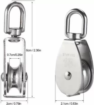 Rrmin Lifting Single Pulley Roller Loading | 4 Piece M15 Heavy Duty Single Wheel Swive Weighted Skipping Rope