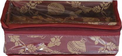 KUBER INDUSTRIES Matka Pattern Laminated 1 Rod Bangle Box/Case With Tranasparent Top (Maroon) Make up, Jewellery Vanity Box