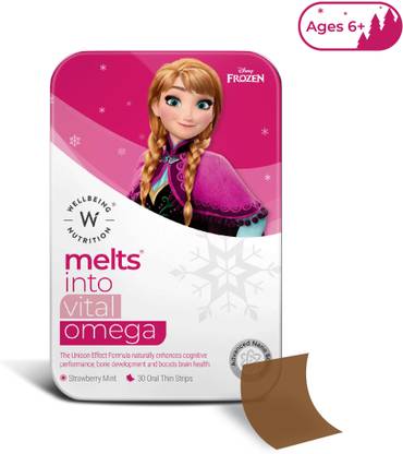 Wellbeing Nutrition Frozen Anna Melts|Kids Vegan Algae Omega-3(EPA & DHA),Strawberry Mint