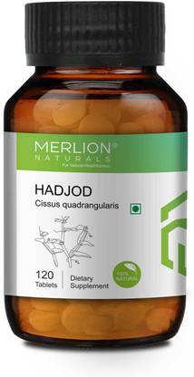 Merlion Naturals Hadjod Tablets Cissus quadrangularis , All Natural, Pure Herbs 500mg