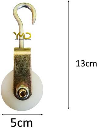 HACKERX Solid Roller Pulley with Hook for Lifting Rope, Gym, Exercise, Climbing, Hanging Climbing Pulley