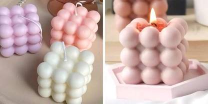 HerbsCandle Herbs Candle, Soya Wax Bubble Candle with Mix Fruit Scent (360 gm), Set of 3 Candle