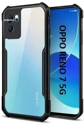 MOBILOVE Back Cover for Oppo Reno 7 5G | Four Corner Hybrid Soft PC Anti Clear Gel TPU Bumper Back Case