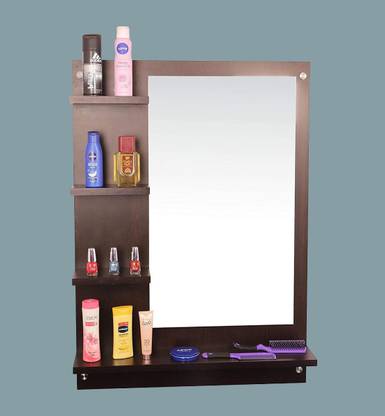 Dime Store Engineered Wood Wall Mount Dressing Mirror with Shelf Engineered Wood Dressing Table