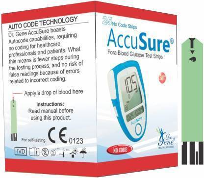 AccuSure BLOOD GLUCOSE TEST STIRPS 50 Glucometer Strips