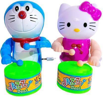 ANANYA SHOP Dancing Musical Drum Toy - Key Operated - Fun Toy for Kids (Hello Kitty) Pack of 2