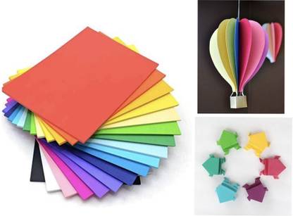 Oddy Double Sided Fluorescent Color Paper (Pack of 1, Total - 50 sheets) UNRULED SHEETS, Printing paper, Instant ink drying A4 80 gsm Coloured Paper