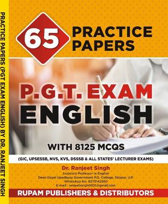 PGT EXAM ENGLISH WITH 8125 MCQS And PRACTICE PAPERS