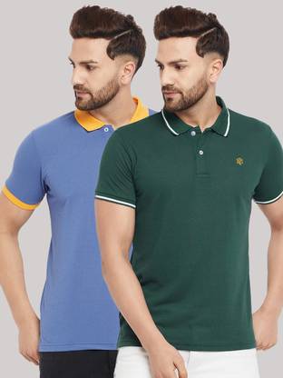 The Million Club Solid Men Green, Blue T-Shirt