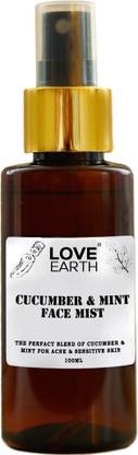 LOVE EARTH Cucumber Mint Face Mist Toner for Acne Defense Sensitive Skin Men & Women