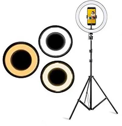 Yantrash 10 inch LED Ring Light and 10 Level Flash Reels YouTube Video Photo Studio Live Tripod