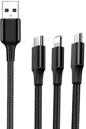 Zohlo Power Cord 1.5 m Super Fast Charging USB Cable Charging Multi pins for Android, iOS & Type-C