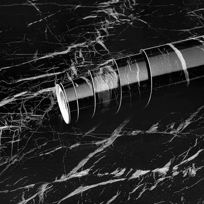MR VINTAZE Black Granite Look Marble Gloss Film Vinyl Self Adhesive(200x60cm)