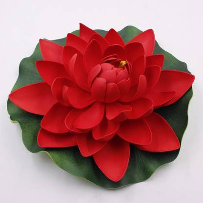 Saikara Collection Artificial Lotus Flower For Home Decoration And Aquarium, Pound, Fish Tank Red Lotus Artificial Flower