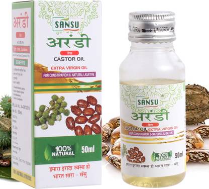 SANSU HEALTH CARE Castor Oil / Arandi Oil Extra Virgin Oil For Constipation[PACK OF 2]