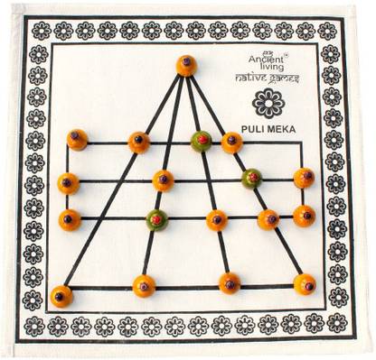 Ancient Living Puli Meka / Bagh Chaal / Goats and Tigers / Aadu puli aattam board game Strategy & War Board Game