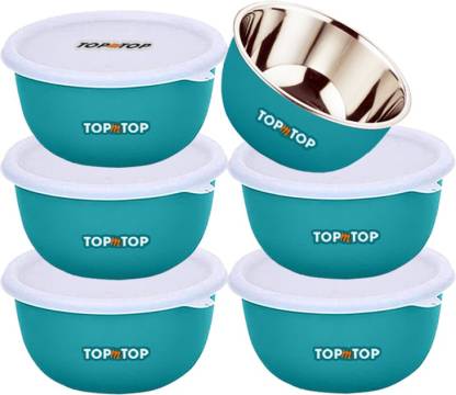 Topmtop Stainless Steel Storage Bowl Microwave Safe bowl set, each bowl 900ml,