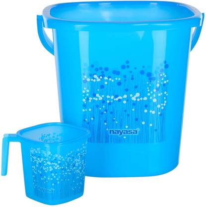 JMT NAYASA Funk Square DLX 2 Pcs Bathroom Set (Bucket 18 L+Mug 1.5 L ...