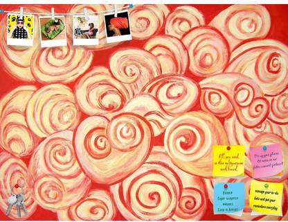 Artzfolio Valentine Day Pattern Notice Pin Board Soft Board with Push Pins Cork Bulletin Board