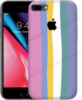 Mobilive Back Cover for Apple iPhone 8 PLS Silicon Rainbow Back Cover