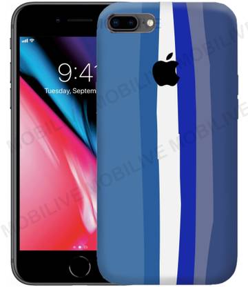 Mobilive Back Cover for Apple iPhone 8 PLS Silicon Rainbow Back Cover