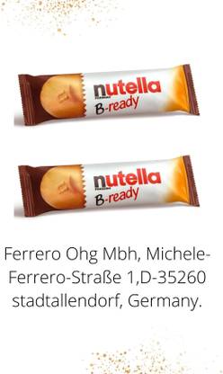 nutella Ferrero Hazelnut Spread B - ready (IMPORTED) (Pack Of 2) Cream Filled Biscuit