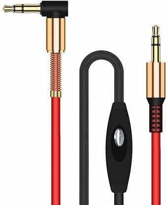 GO SHOPS AUX Cable 1 m 3.5mm Aux Cable with mic Male to Male Audio Cable Inline Wire Control Button