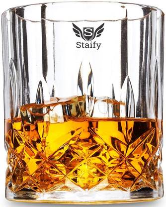 Staify (Pack of 2) Large Whisky Glasses For Drinking Whiskey In Party's | High Capacity Glass Set For Scotch, Bourbon, Brandy, Old Fashion Cocktail, Rum, etc. Glass Set Whisky Glass