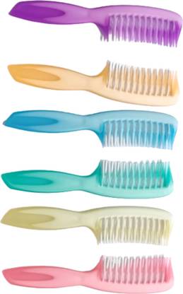 ClueSteps Hair Comb Multicolor Set of 6 Comes With Dual Bristles Soft and Smooth