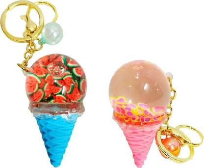 Priceless Deals Ice Cream Fruits Water Keychains | Ladies Handbag Pendants | Keychains for Car Key Chain
