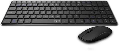 RAPOO 9300M / Multi Mode Keyboard and Mouse Combo (4 Device Connectivity) Wireless, Bluetooth Standard Multi-device Keyboard Compatible with Desktop, Laptop, Tablet, iPad, Mac multimedia_keys