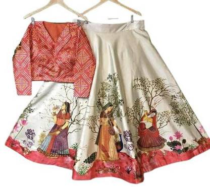 Girls Lehenga Choli Ethnic Wear Printed Lehenga Choli