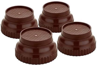 ARTH Multi-Purpose 4 Pieces Round Plastic Legs (Brown) Plastic Kitchen Trolley