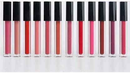 FS Liquid Matte Lipstick 9 to 6 Non Transfer - Combo Set of 12, 7.5ml - M