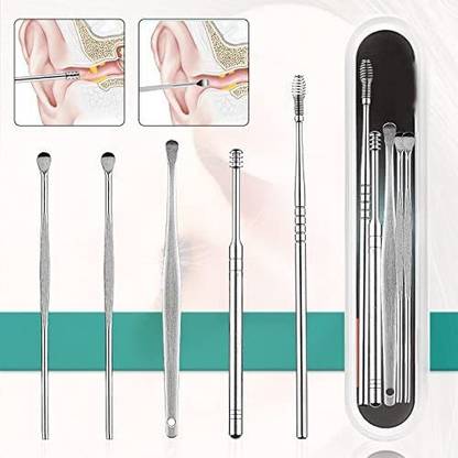 BEGGIE Ear Wax Cleaner - Resuable Ear Tool Set with Storage BoxSpring Ear Buds Cleaner