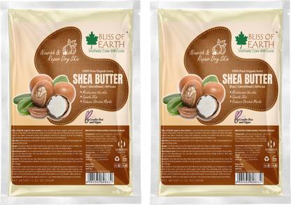 Bliss of Earth 100% Raw Organic Shea Butter of Africa Origin, Pack of 2X100GM