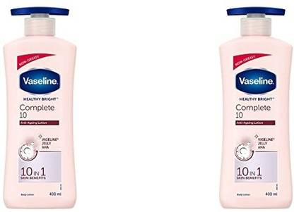 Vaseline HEALTHY BRIGHT COMPLETE 10 ANTI AGEING LOTION 400 ML X 2