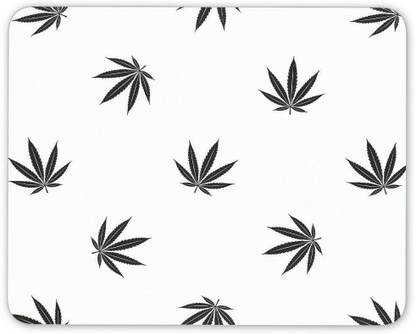 MIKKA Cannabis Leaf Pattern Mouse Mat Pad - Weed Marijuana Dope Computer Gift #16526 Non Slip Base Mousepad