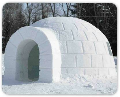 MIKKA Cool Igloo Mouse Mat Pad - Snow Cave Camping Adventure Fun Computer Gift #15977 Non Slip Base Mousepad