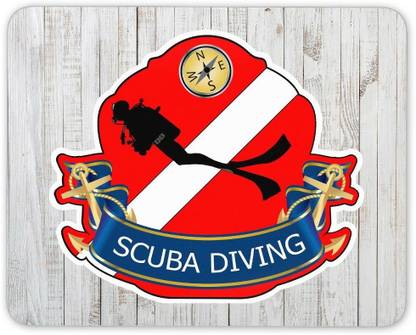 MIKKA Scuba Diving Mouse Mat Pad - Dive Diver PADI Badge Sign Fun Gift Computer #0098 Mousepad